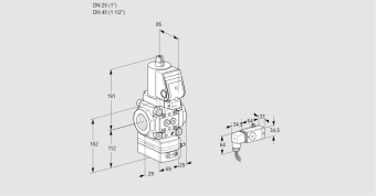 Регулятор соотношения газ/воздух 1:1  с эл.магнитным клапаном VAG 2T25/40N/NQGRAA купить в компании ГАЗПРИБОР