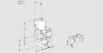 Регулятор соотношения газ/воздух 1:1  с эл.магнитным клапаном VAG 1T25N/25N05GAVQL/PP/3- купить в компании ГАЗПРИБОР