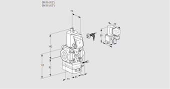 Регулятор соотношения газ/воздух 1:1  с эл.магнитным клапаном VAG 115R/NWBE купить в компании ГАЗПРИБОР