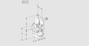 Регулятор соотношения газ/воздух 1:1  с эл.магнитным клапаном VAG 115R/NKBN купить в компании ГАЗПРИБОР